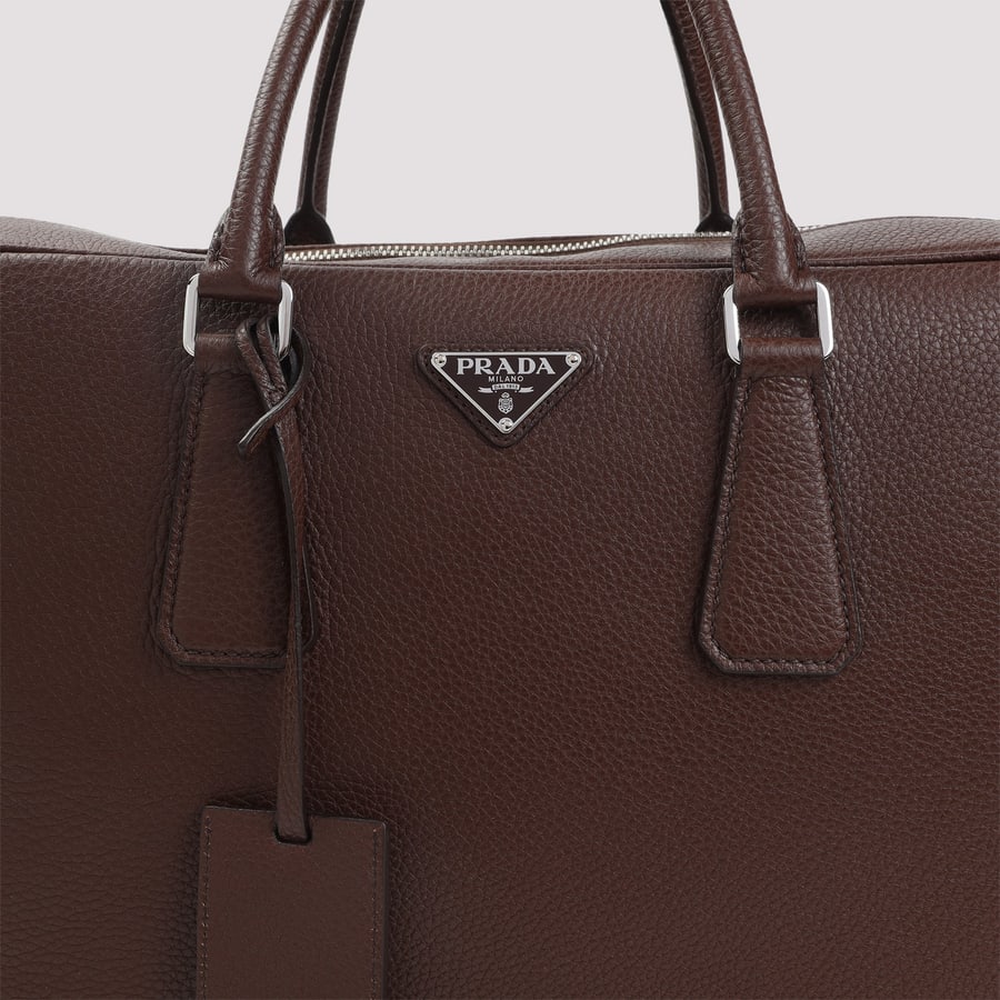 Prada Prada Grained Leather Tote Bag, view 6