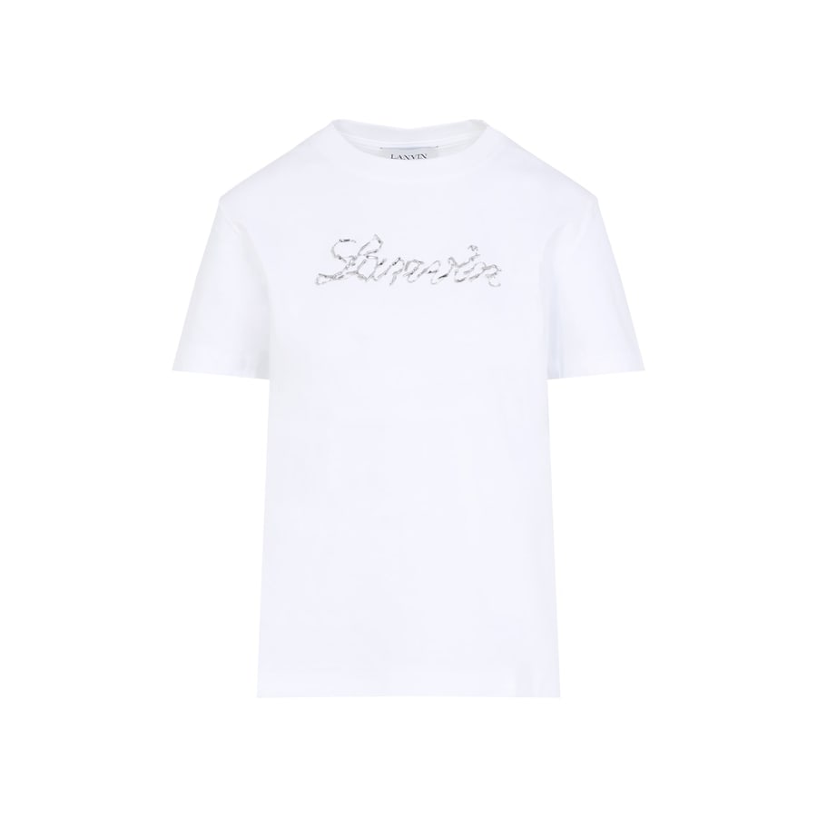 LANVIN Lanvin Embroidered Script Logo T-shirt, view 2