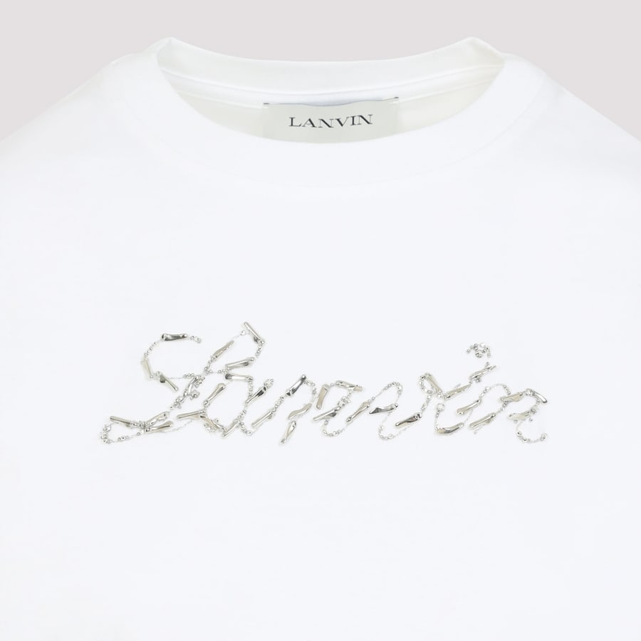 LANVIN Lanvin Embroidered Script Logo T-shirt, view 5