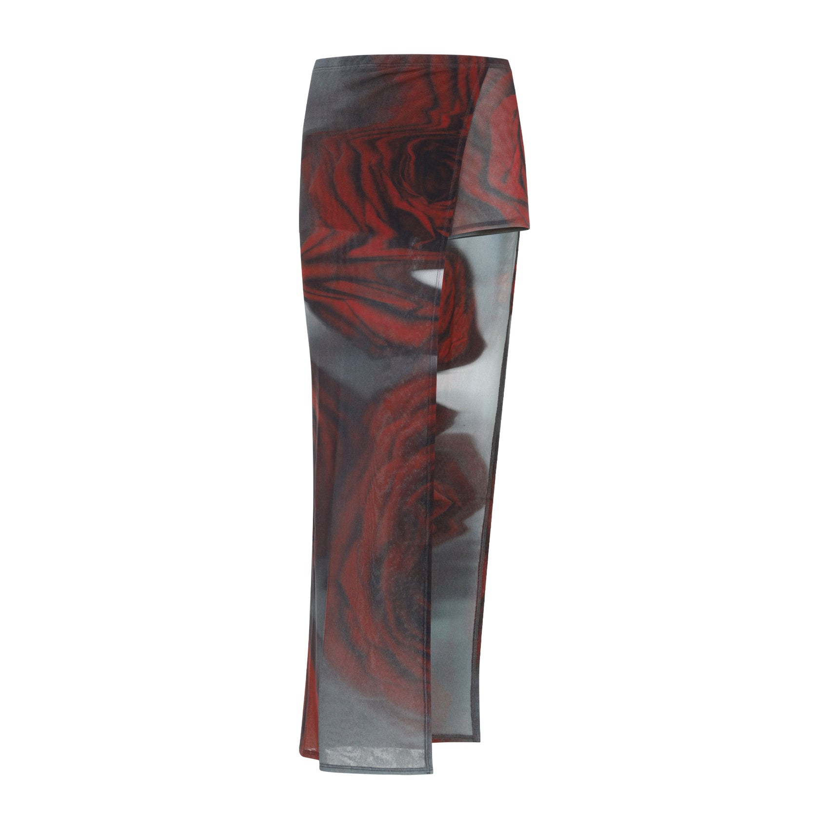 JEAN PAUL GAULTIER Jean Paul Gaultier Blurry Roses Asymmetric Midi Skirt, view 2