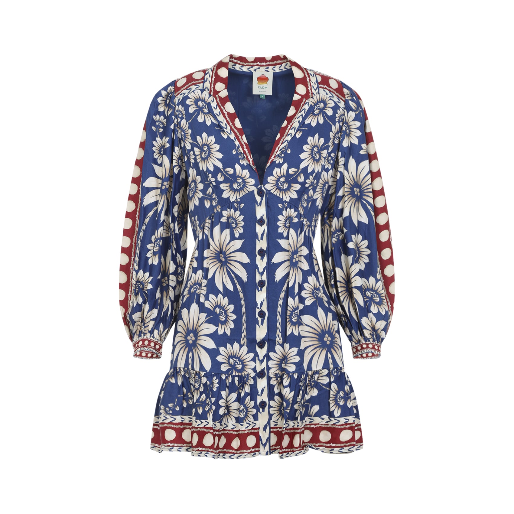 FARM RIO Farm Rio Luna Blue Mini Dress, view 2