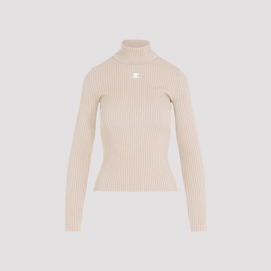 COURREGES Courrèges Roll Neck Ribbed Jumper, view 3