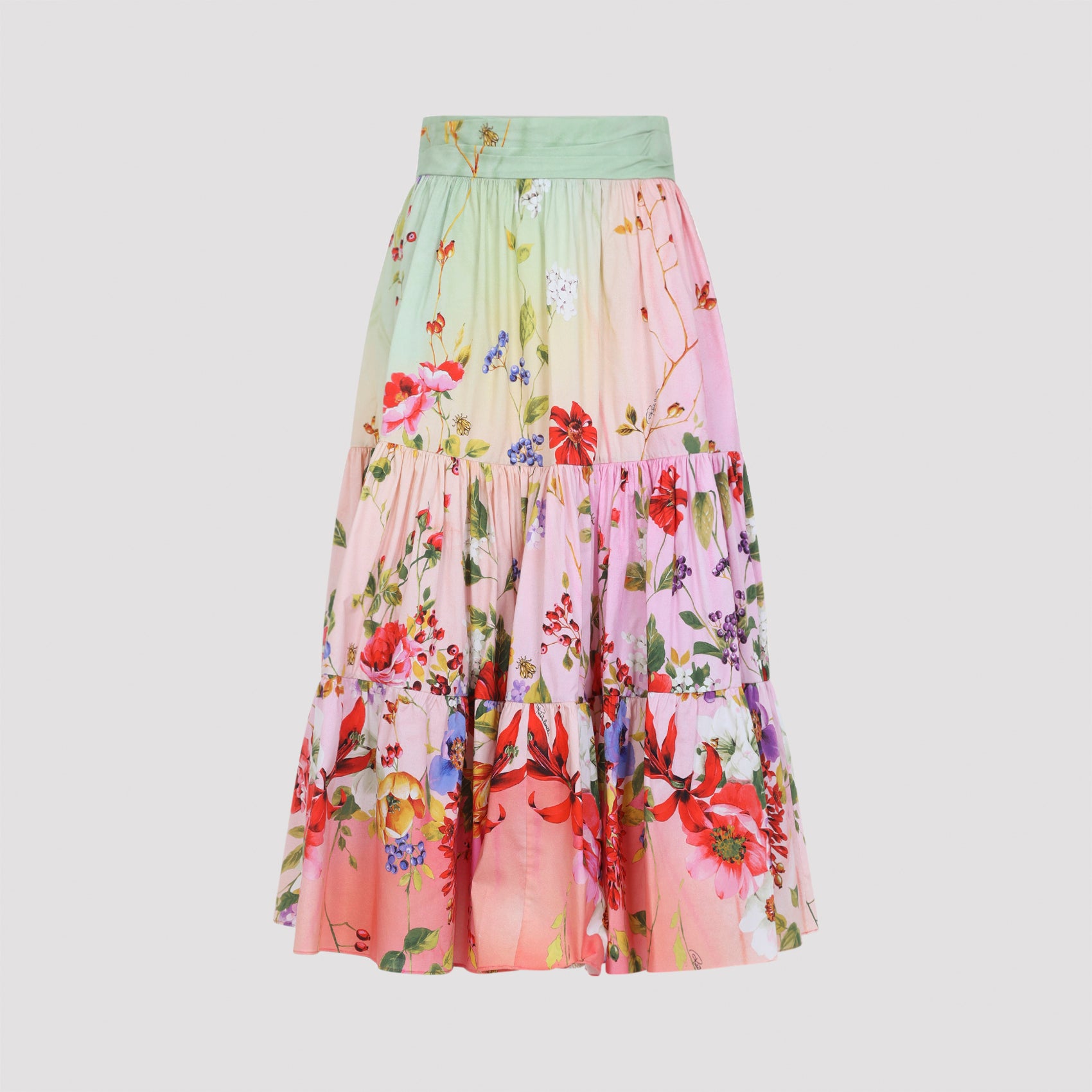 ROBERTO CAVALLI Roberto Cavalli Miami Flowers Midi Skirt