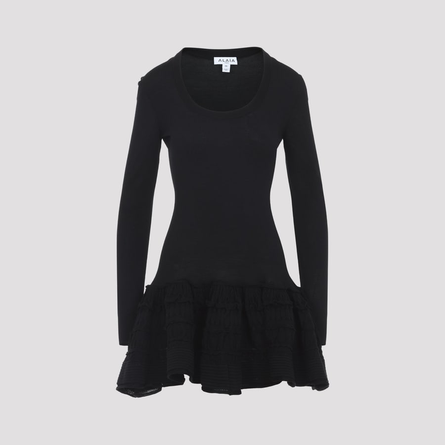 Alaïa Alaïa Ruffle Mini Dress, view 3