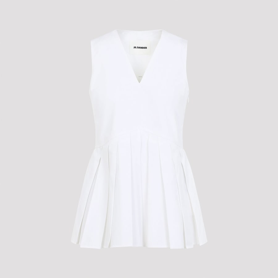 Jil Sander Jil Sander Sleveless A-Line Pleated Top