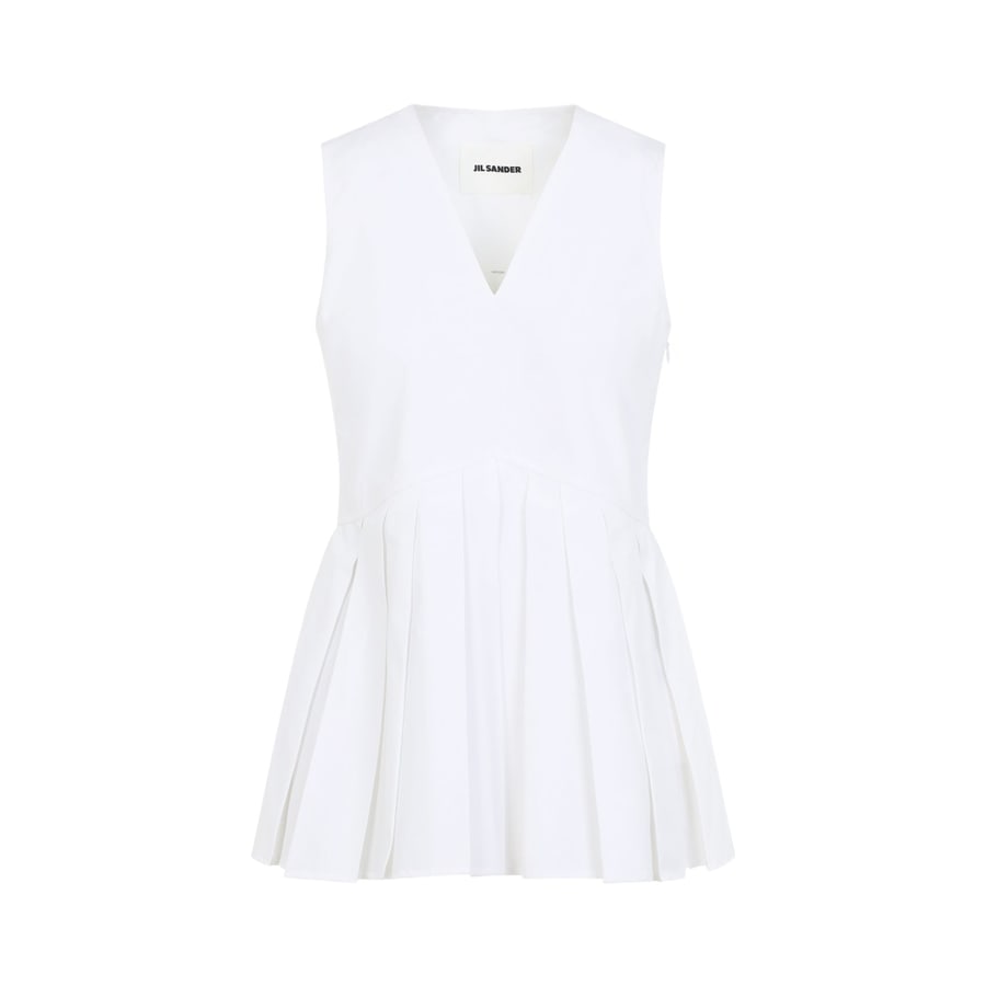 Jil Sander Jil Sander Sleveless A-Line Pleated Top, view 2