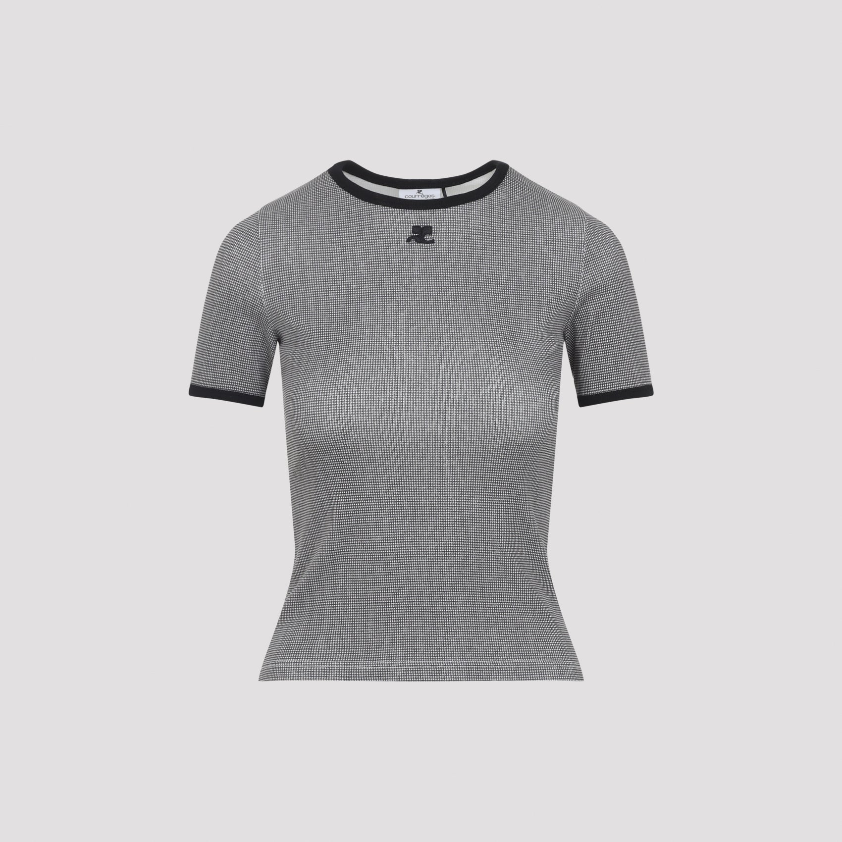 COURREGES Courreges Houndstooth Contrast T-Shirt