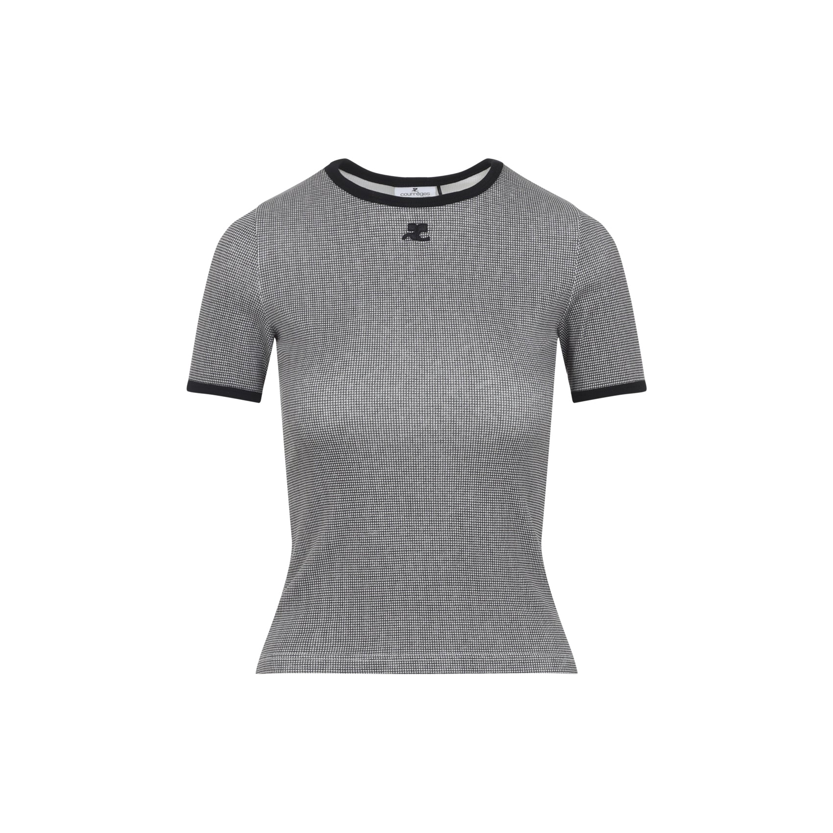 COURREGES Courreges Houndstooth Contrast T-Shirt, view 2