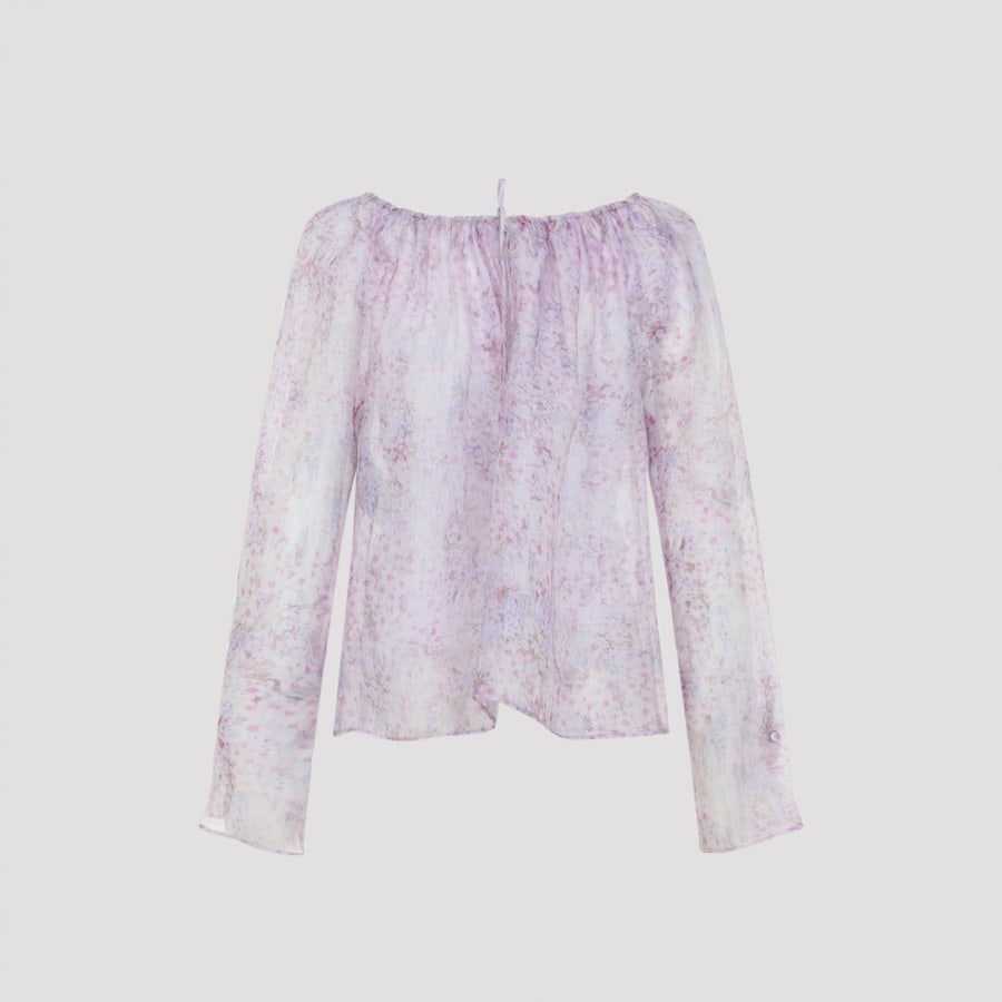 ALBERTA FERRETTI Alberta Ferretti Printed Organza Blouse, view 4