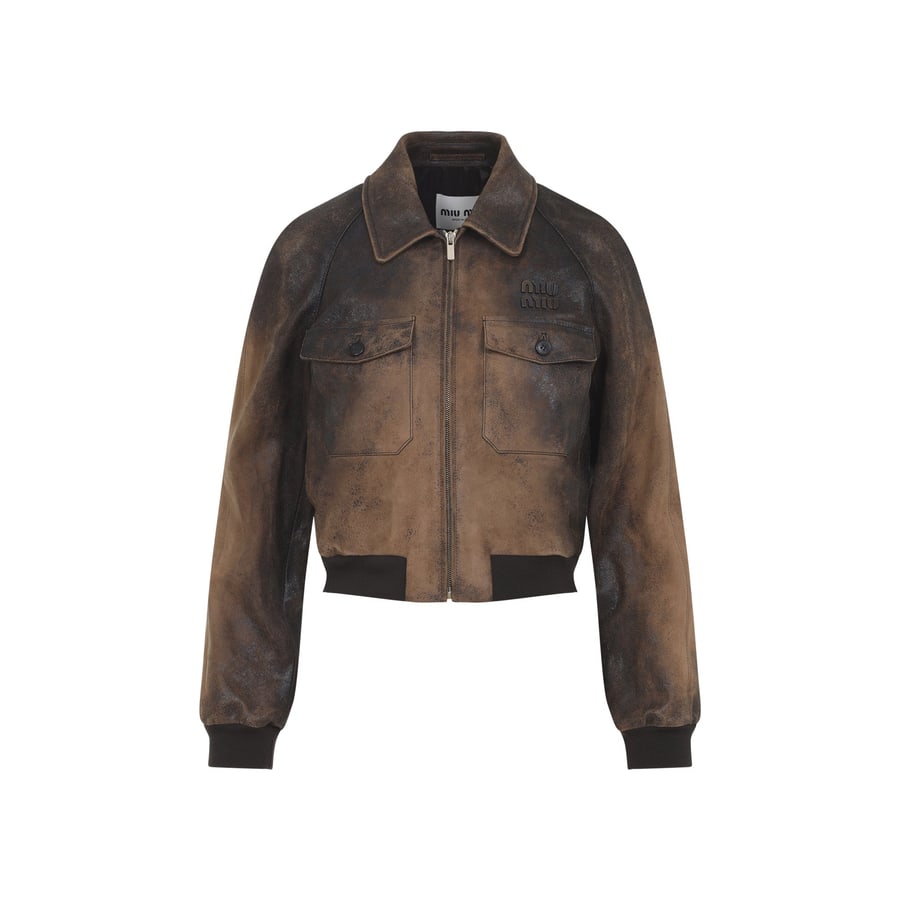 Miu Miu Miu Miu Lamb Leather Jacket, view 2