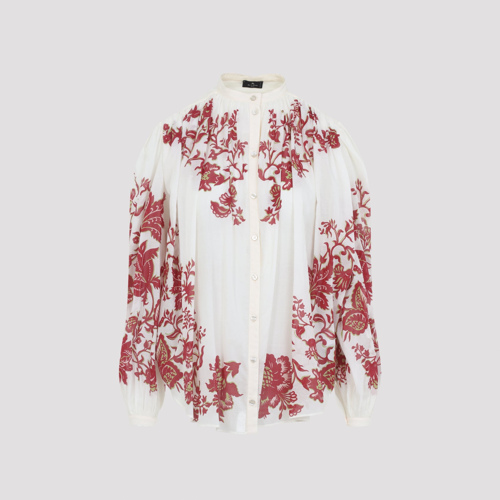 Etro Etro Pleates Band Collar Shirt