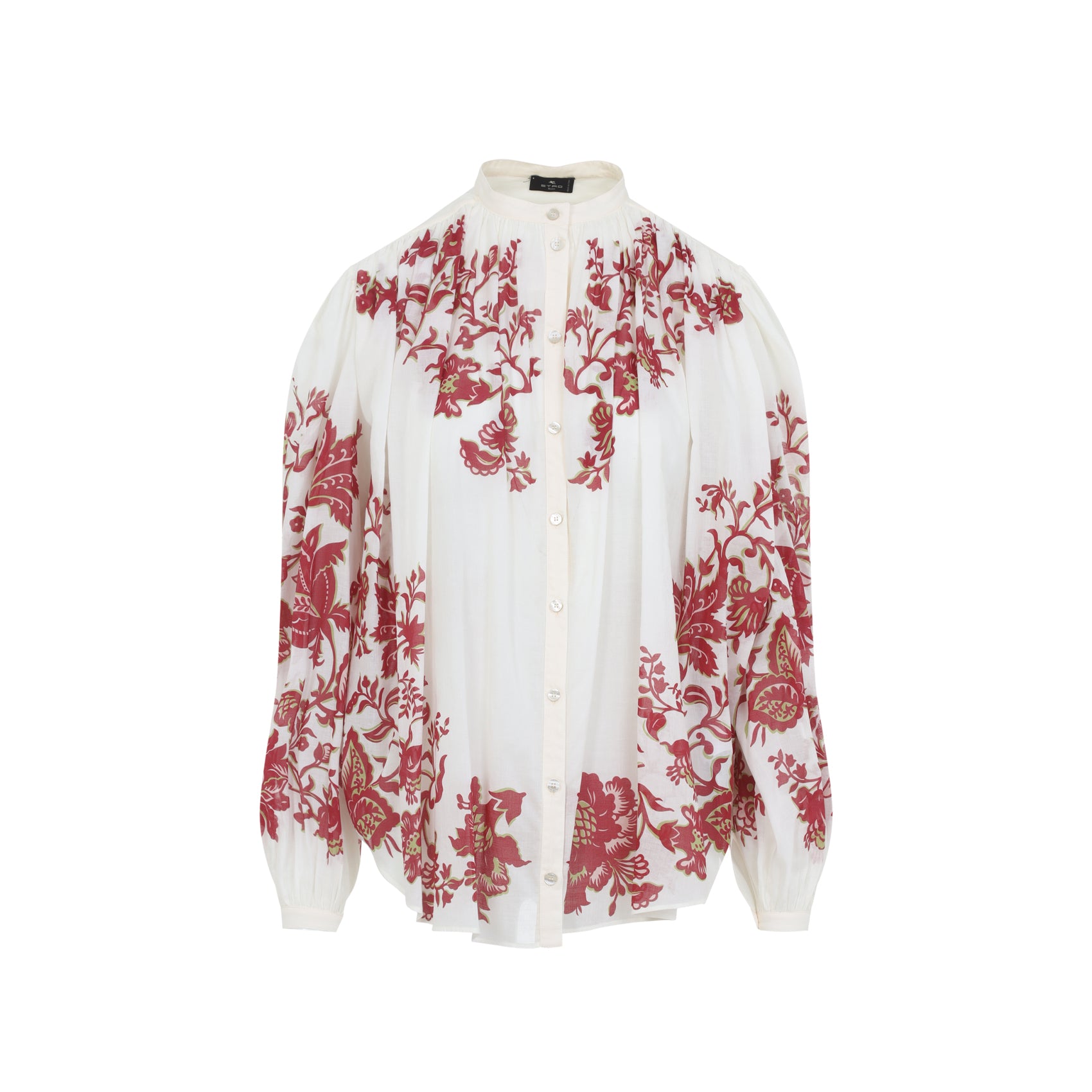 Etro Etro Pleates Band Collar Shirt, view 2