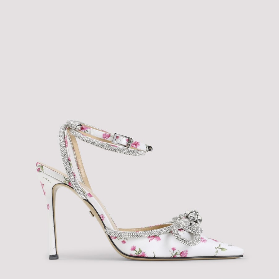 MACH & MACH Mach & Mach Double Bow Cheri Floral Satin High Heels Sandals