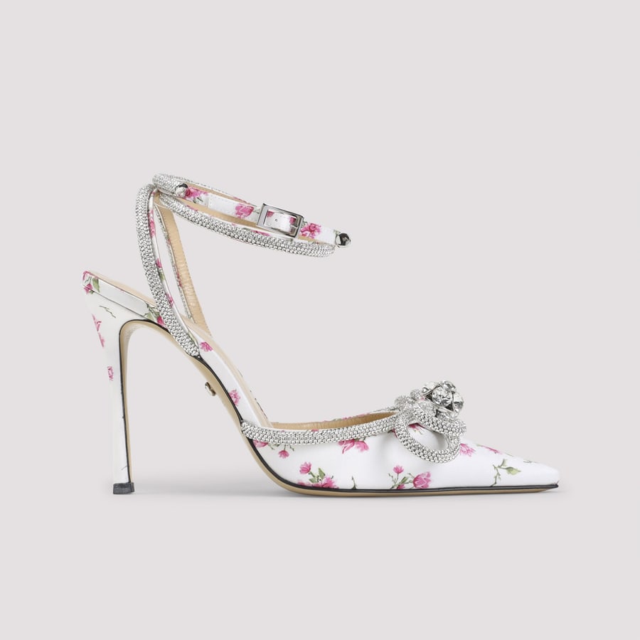 MACH & MACH Mach & Mach Double Bow Cheri Floral Satin High Heels Sandals, view 3
