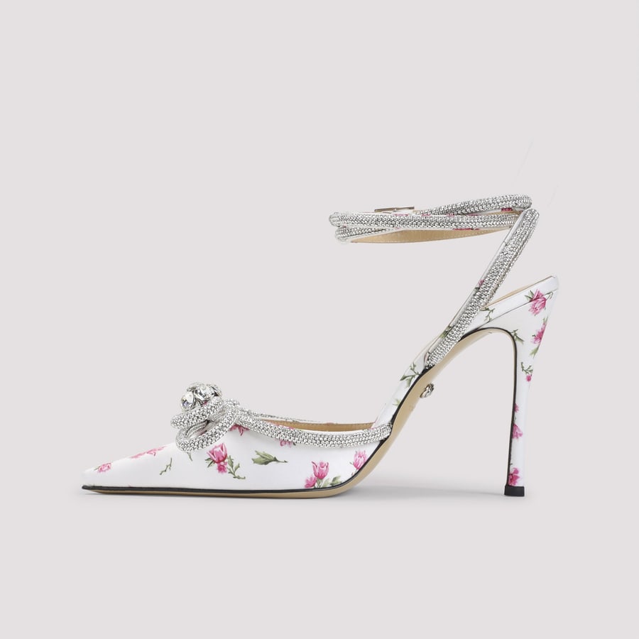 MACH & MACH Mach & Mach Double Bow Cheri Floral Satin High Heels Sandals, view 4