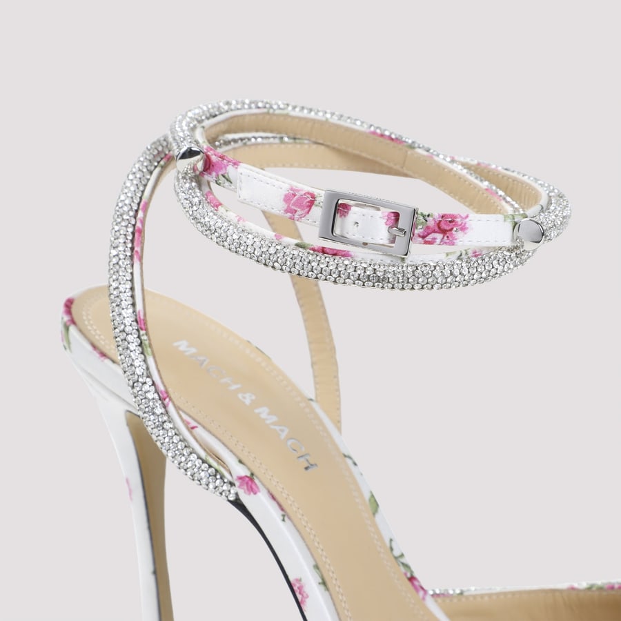 MACH & MACH Mach & Mach Double Bow Cheri Floral Satin High Heels Sandals, view 5