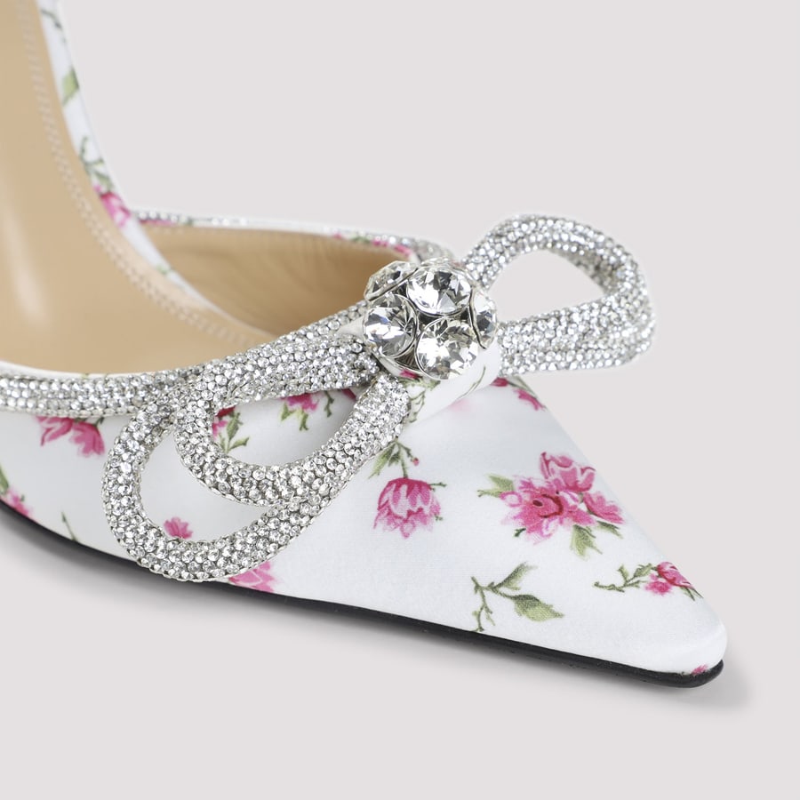 MACH & MACH Mach & Mach Double Bow Cheri Floral Satin High Heels Sandals, view 6