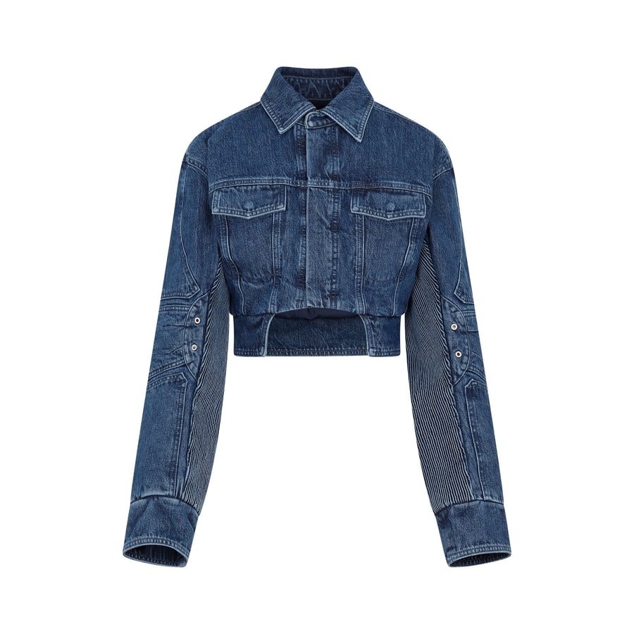 Off-White Off White Motorcycle Hole Crop Jacket, view 2