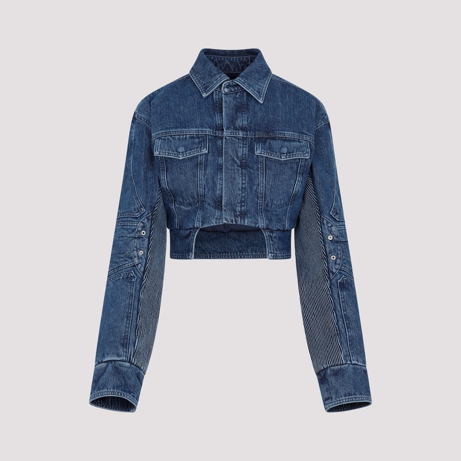 Off-White Off White Motorcycle Hole Crop Jacket, view 3