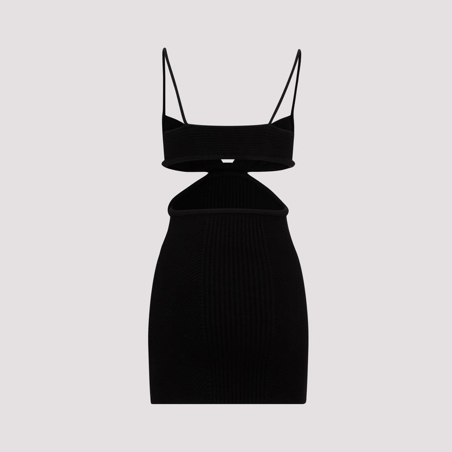 Off-White Off White Cut Out Ribbed Mini Dress, view 4