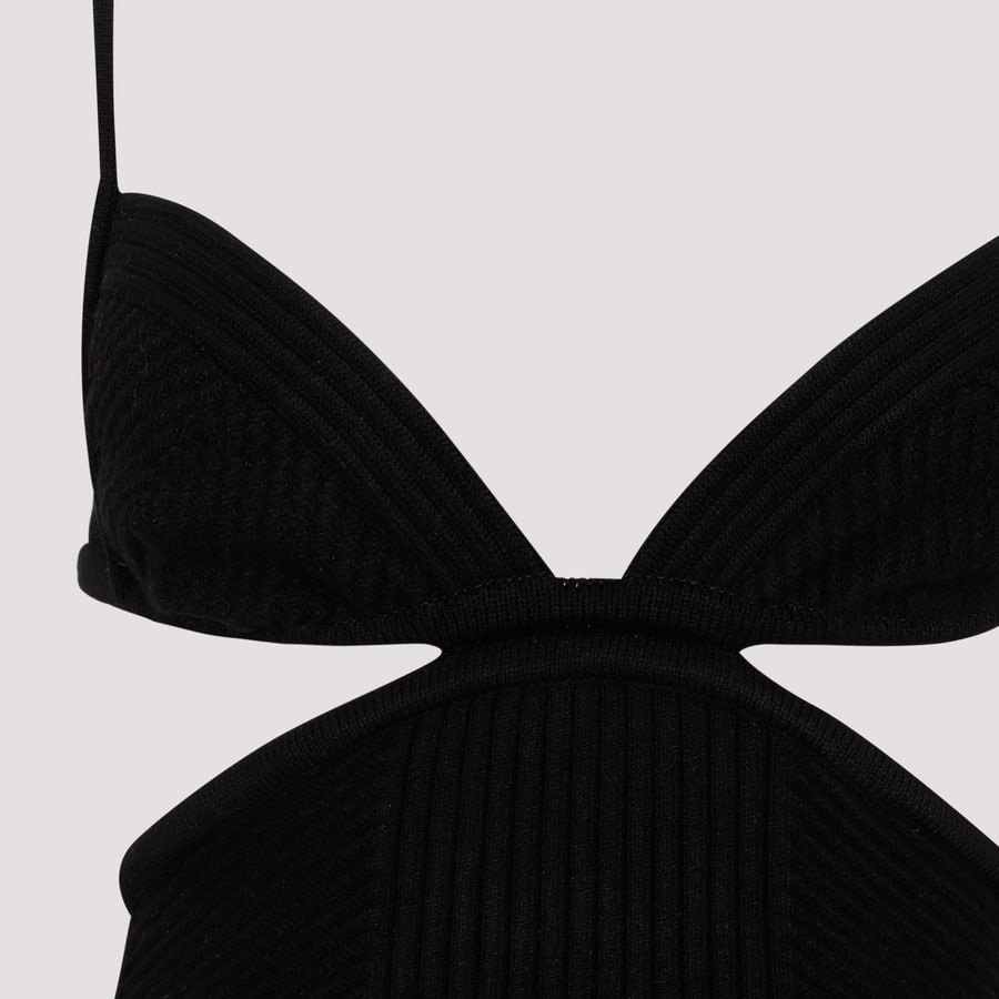 Off-White Off White Cut Out Ribbed Mini Dress, view 5