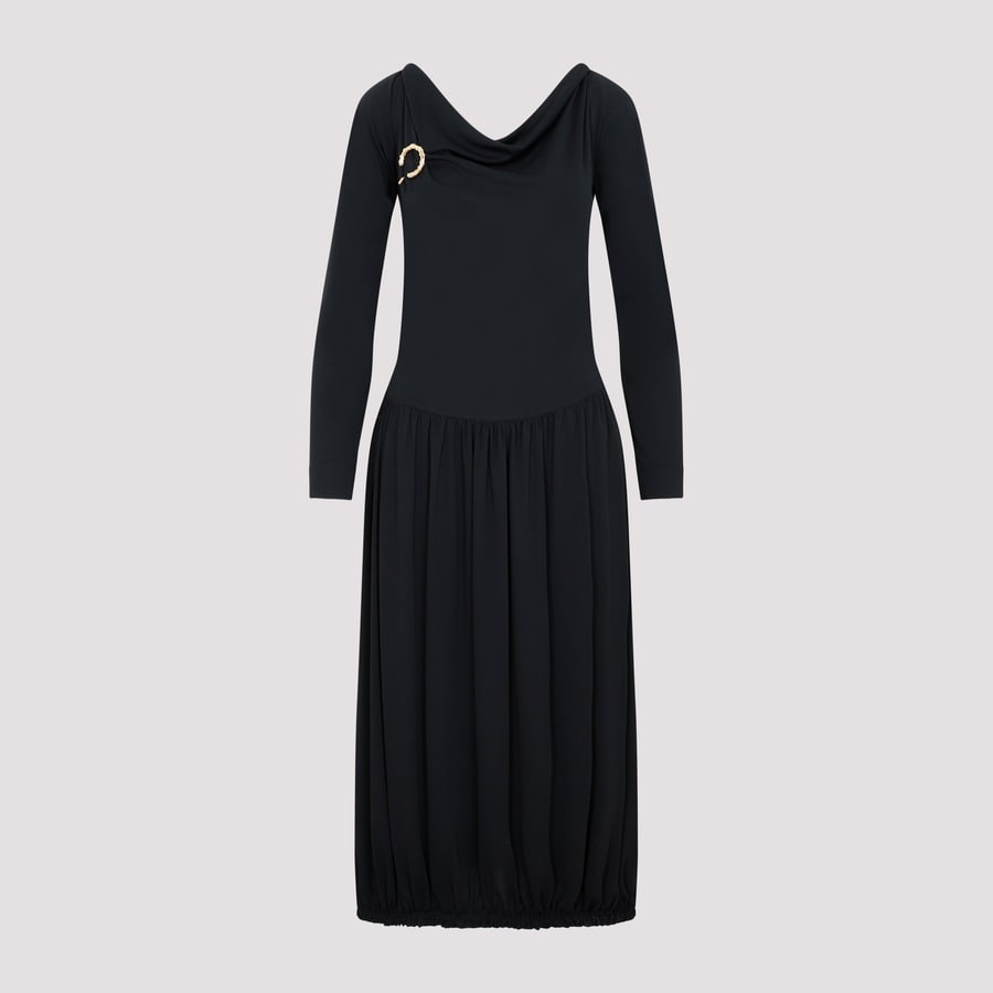 LANVIN Lanvin LS Drape Midi Dress, view 3