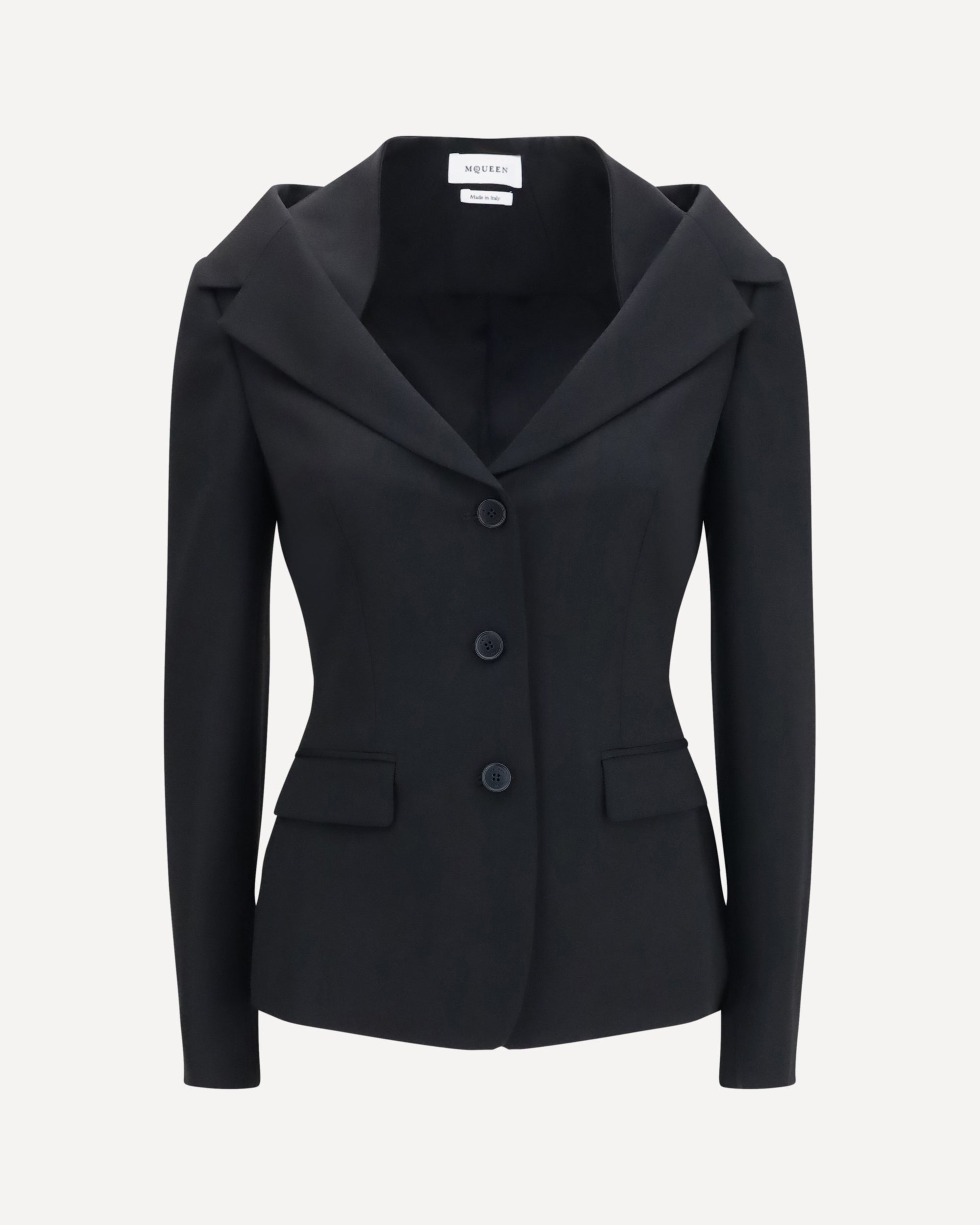 Alexander McQueen Structured off-shoulder Jacket with harness details