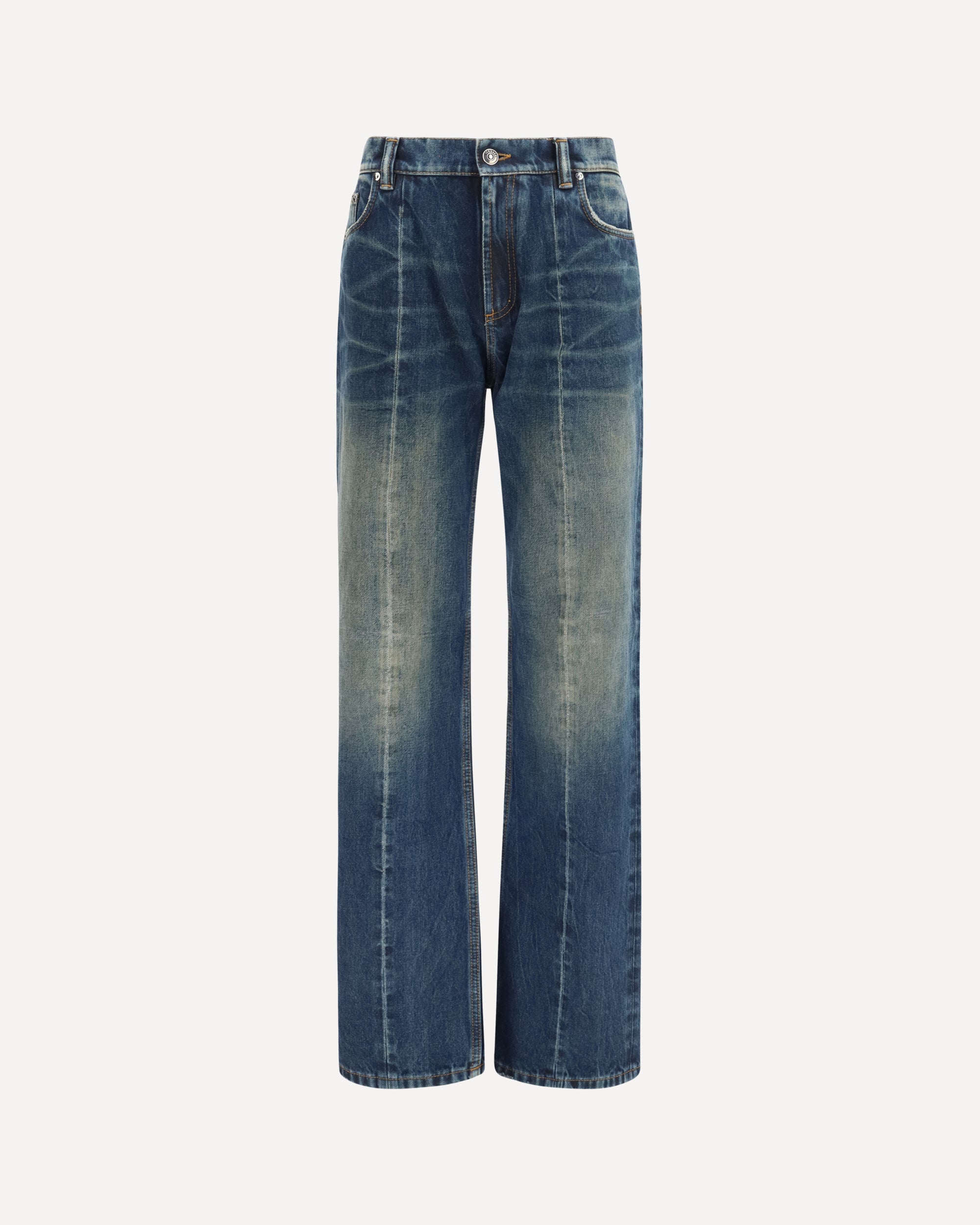 Versace Distressed straight-leg cotton denim Jeans