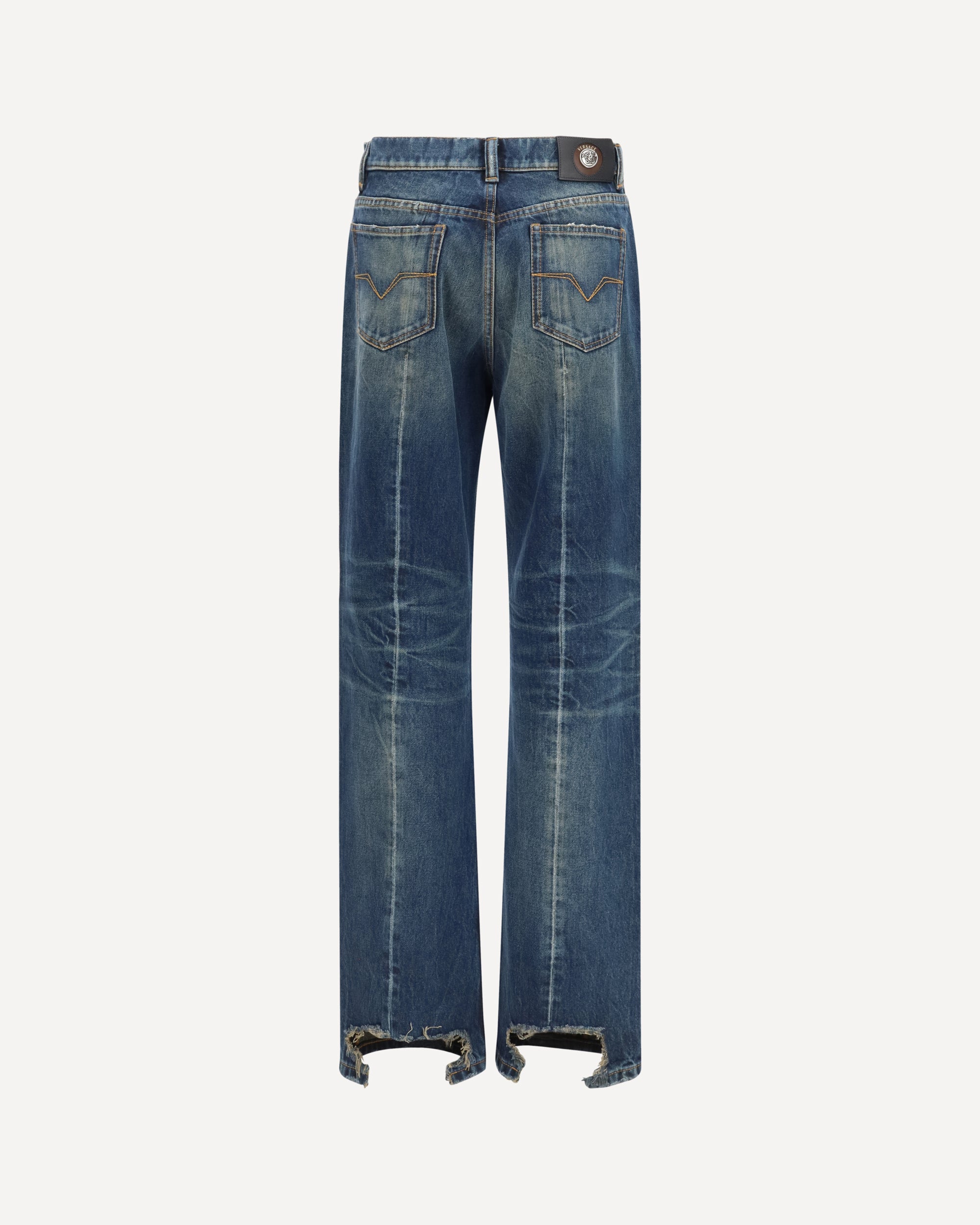 Versace Distressed straight-leg cotton denim Jeans, view 2