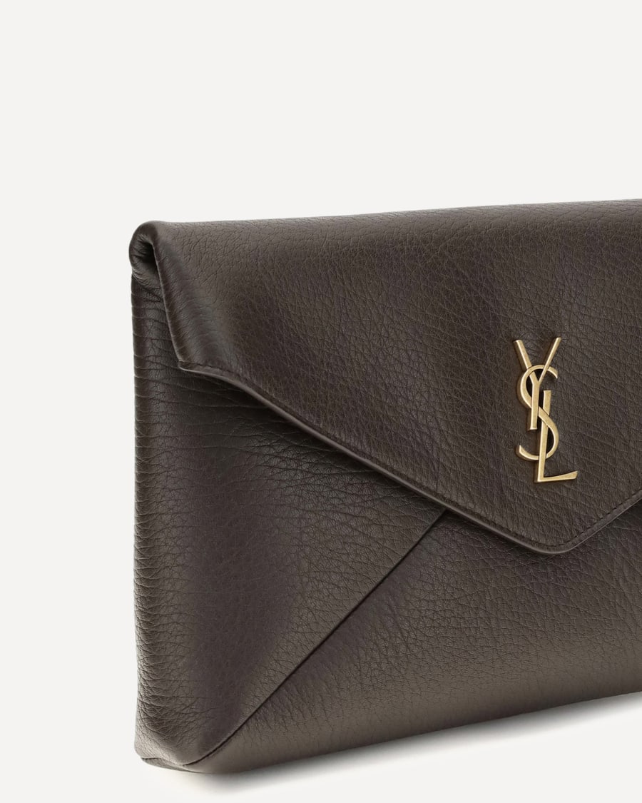Saint Laurent Envelope leather Clutch, view 6
