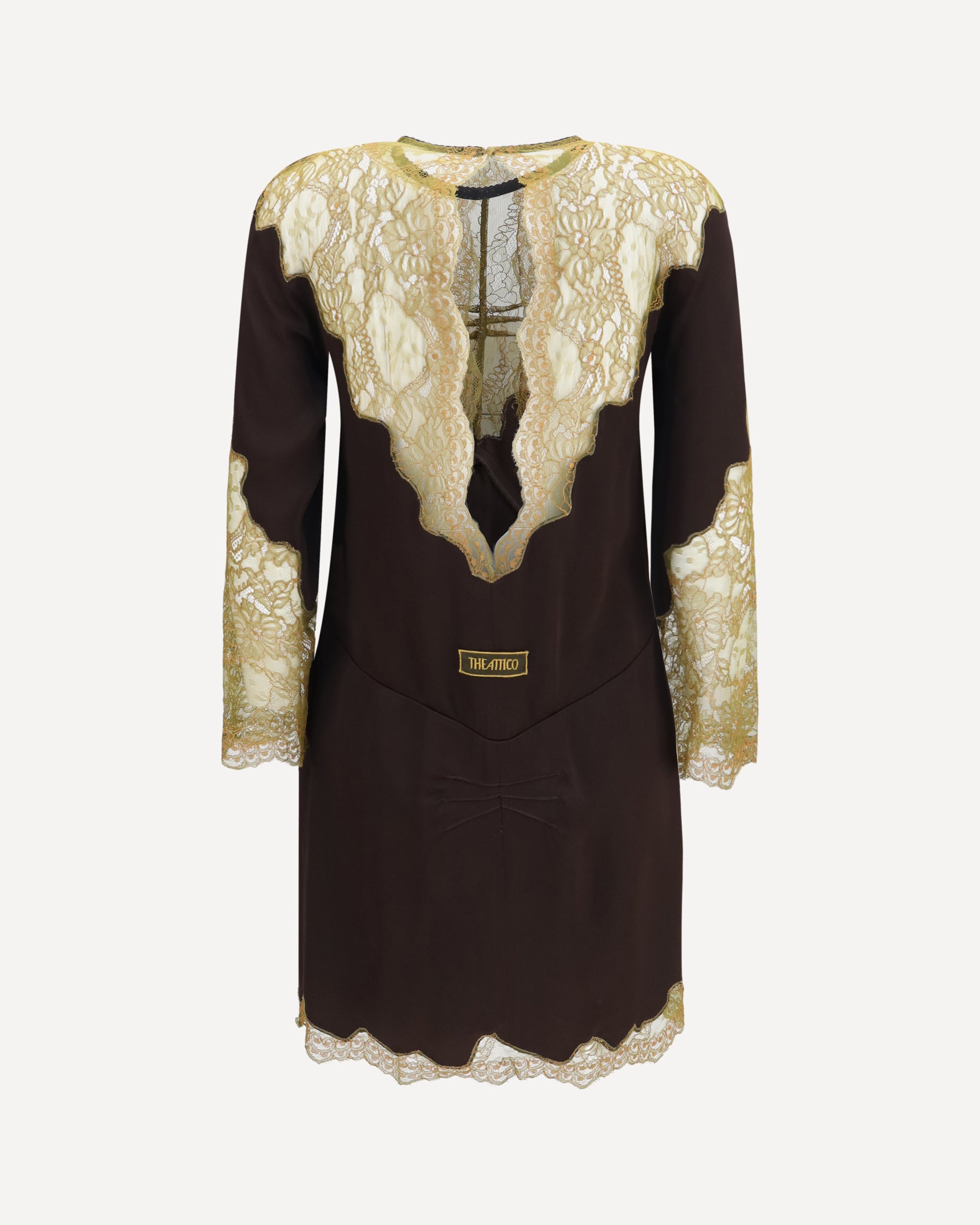 The Attico Short Dress with lace details, view 2