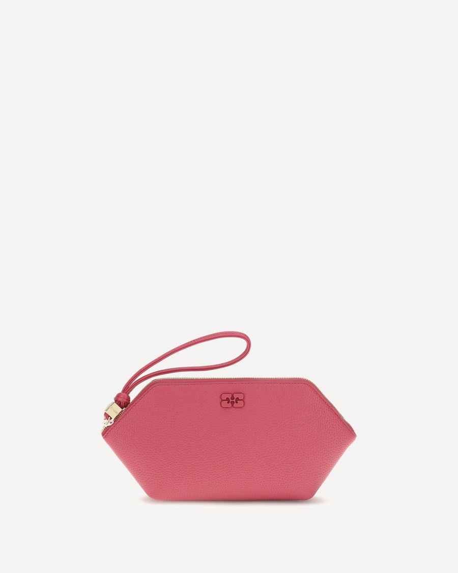 Ganni Grained leather Bou Pouch
