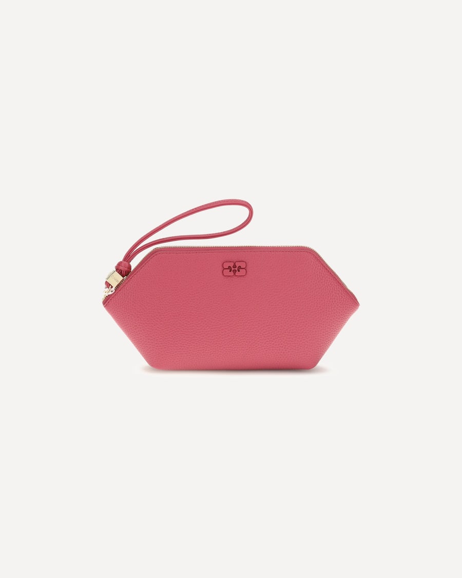 Ganni Grained leather Bou Pouch, view 3