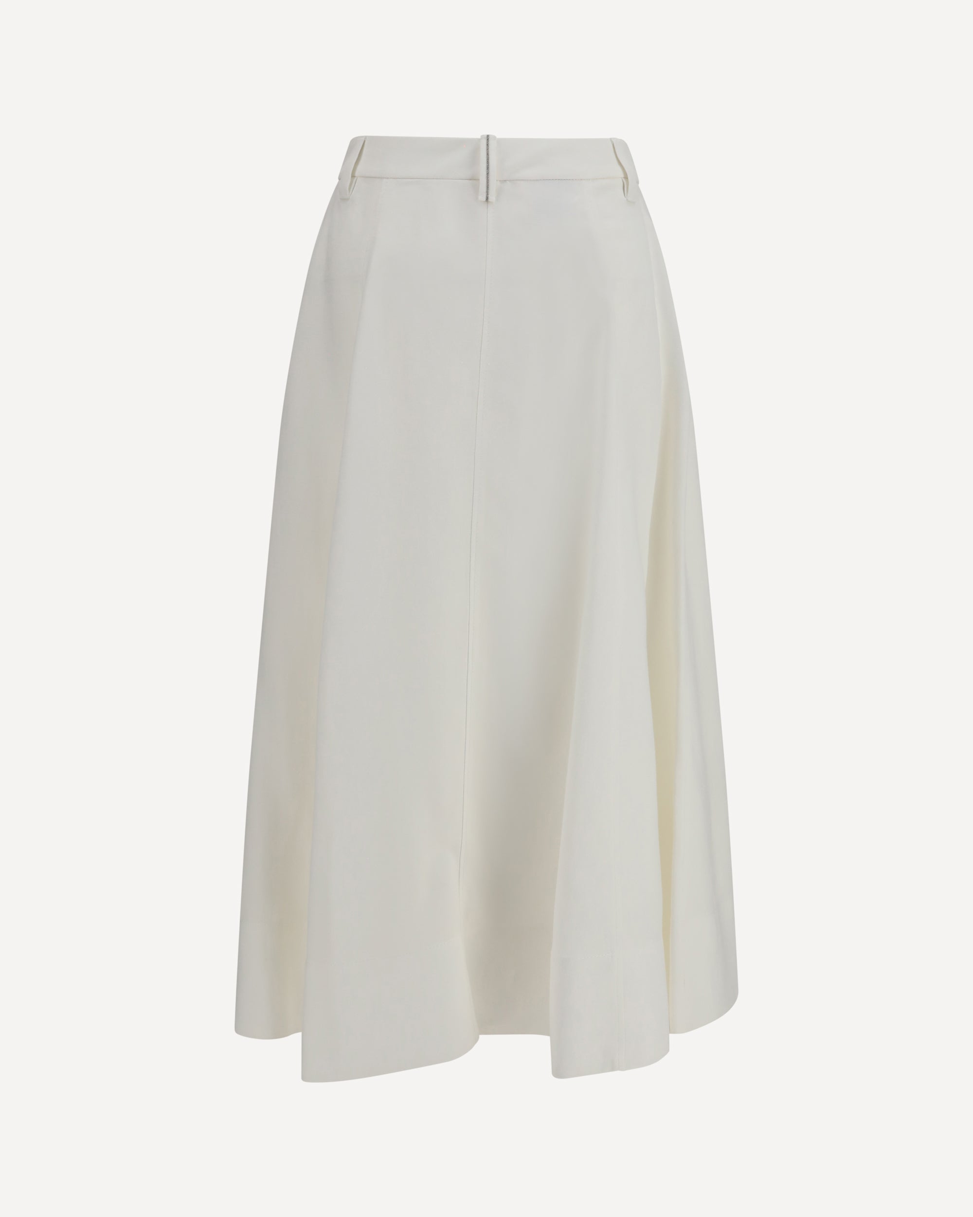 Brunello Cucinelli Fluid twill tailored Skirt with monili, view 2