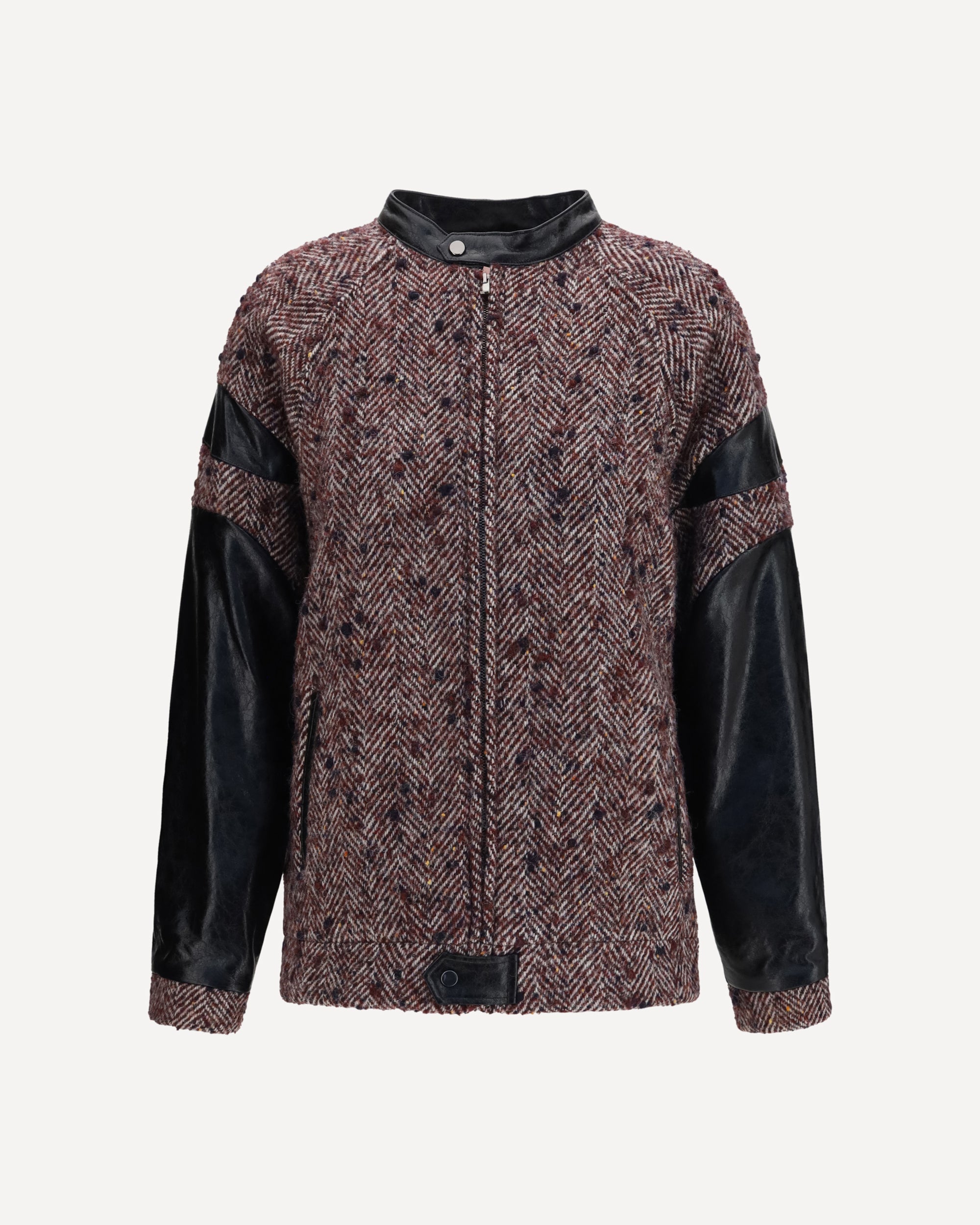 KRISTINA TI Virgin wool blend Jacket with leather sleeves