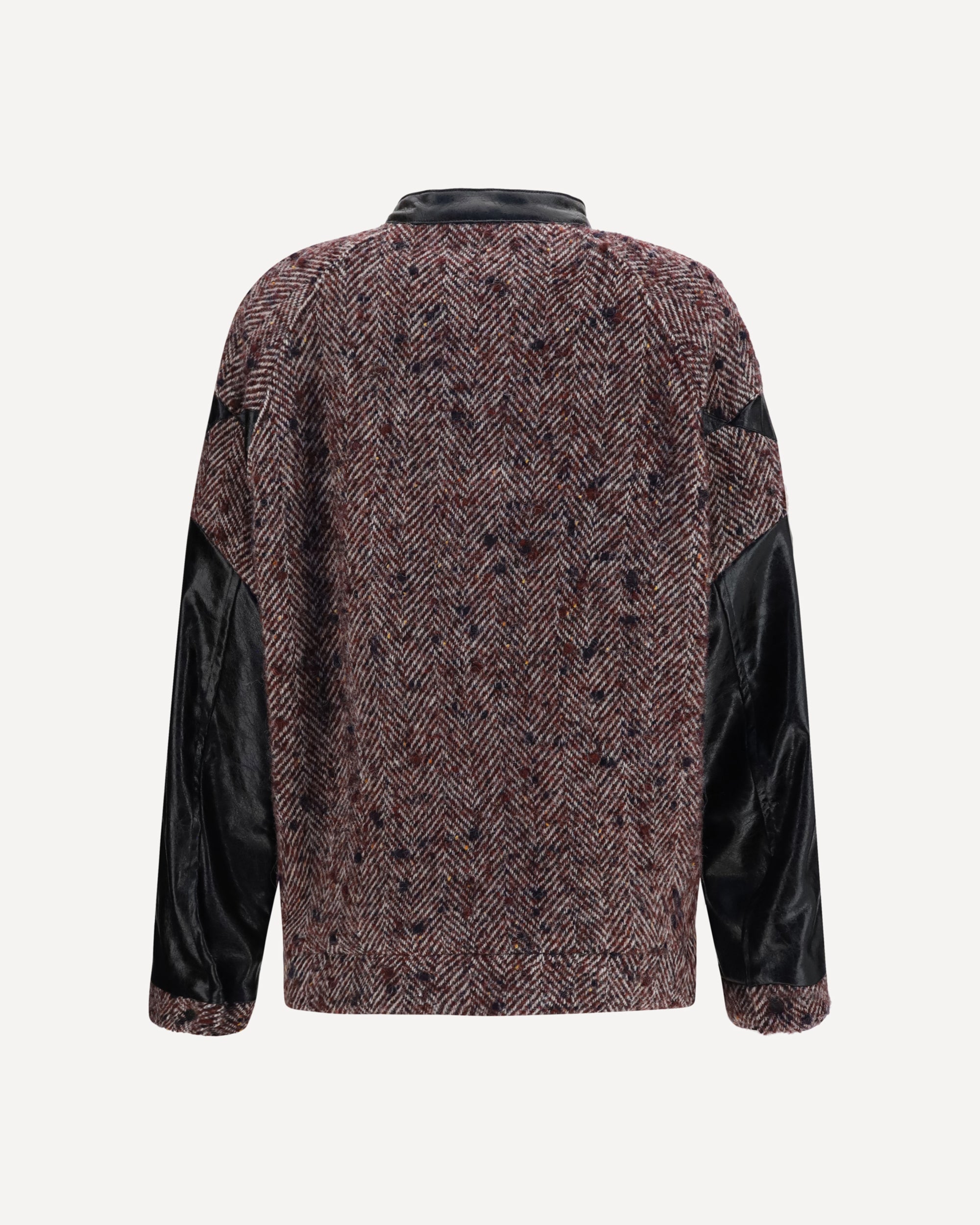 KRISTINA TI Virgin wool blend Jacket with leather sleeves, view 2