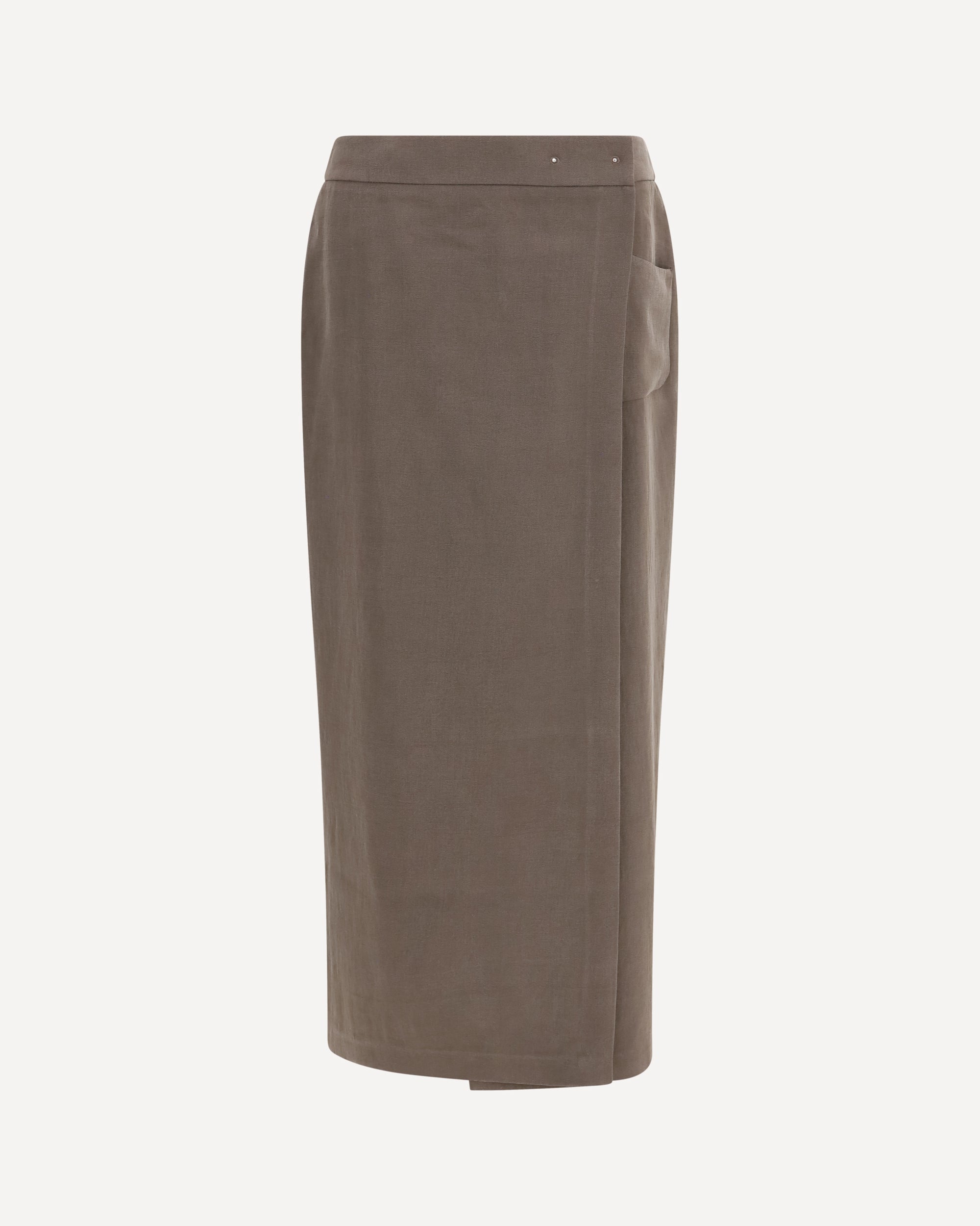 Giorgio Armani Silk and wool wrap Long Skirt with patch pocket