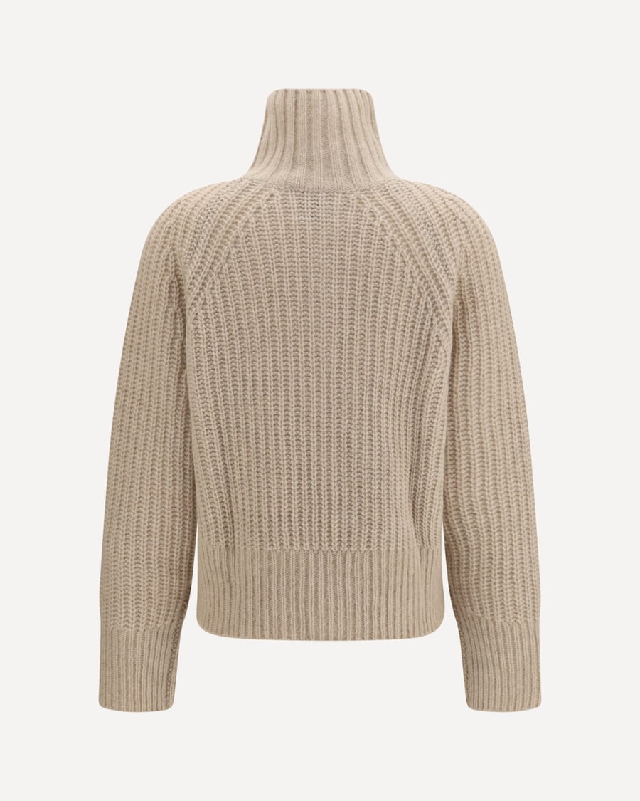 ALLUDE Ribbed Troyer Sweater with zip, view 4
