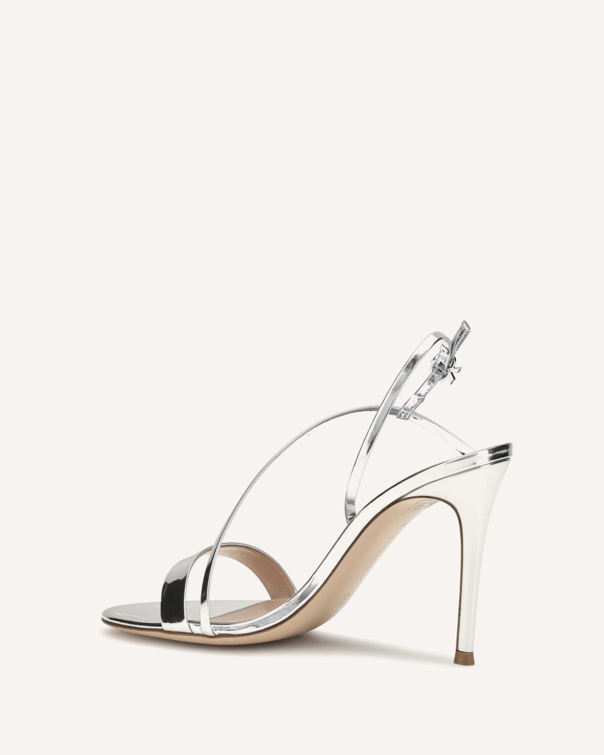 GIANVITO ROSSI Manhattan metallic-effect leather Sandals, view 2