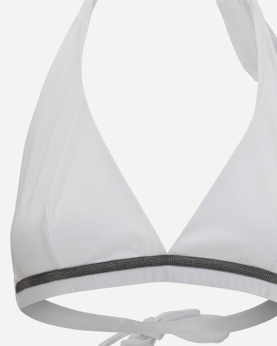 Brunello Cucinelli Tech jersey Bikini Top with monili, view 5