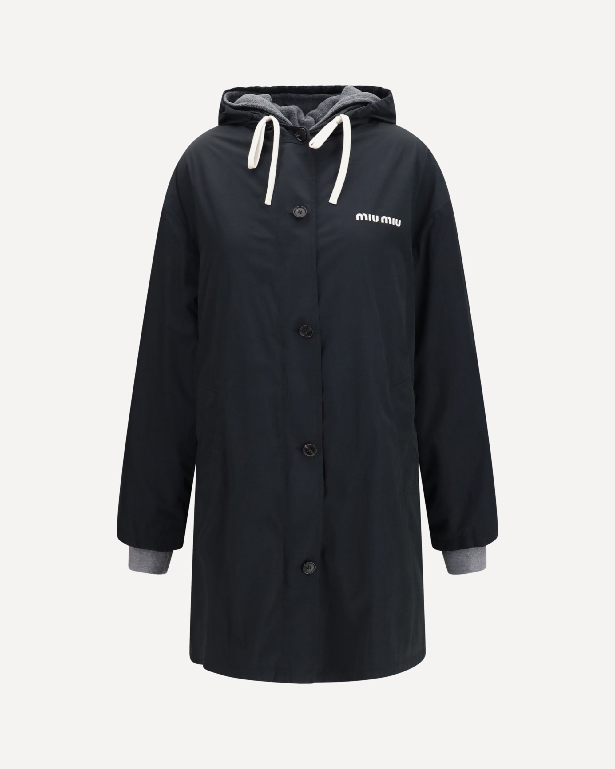 Miu Miu Panama and fleece single-breasted Peacoat