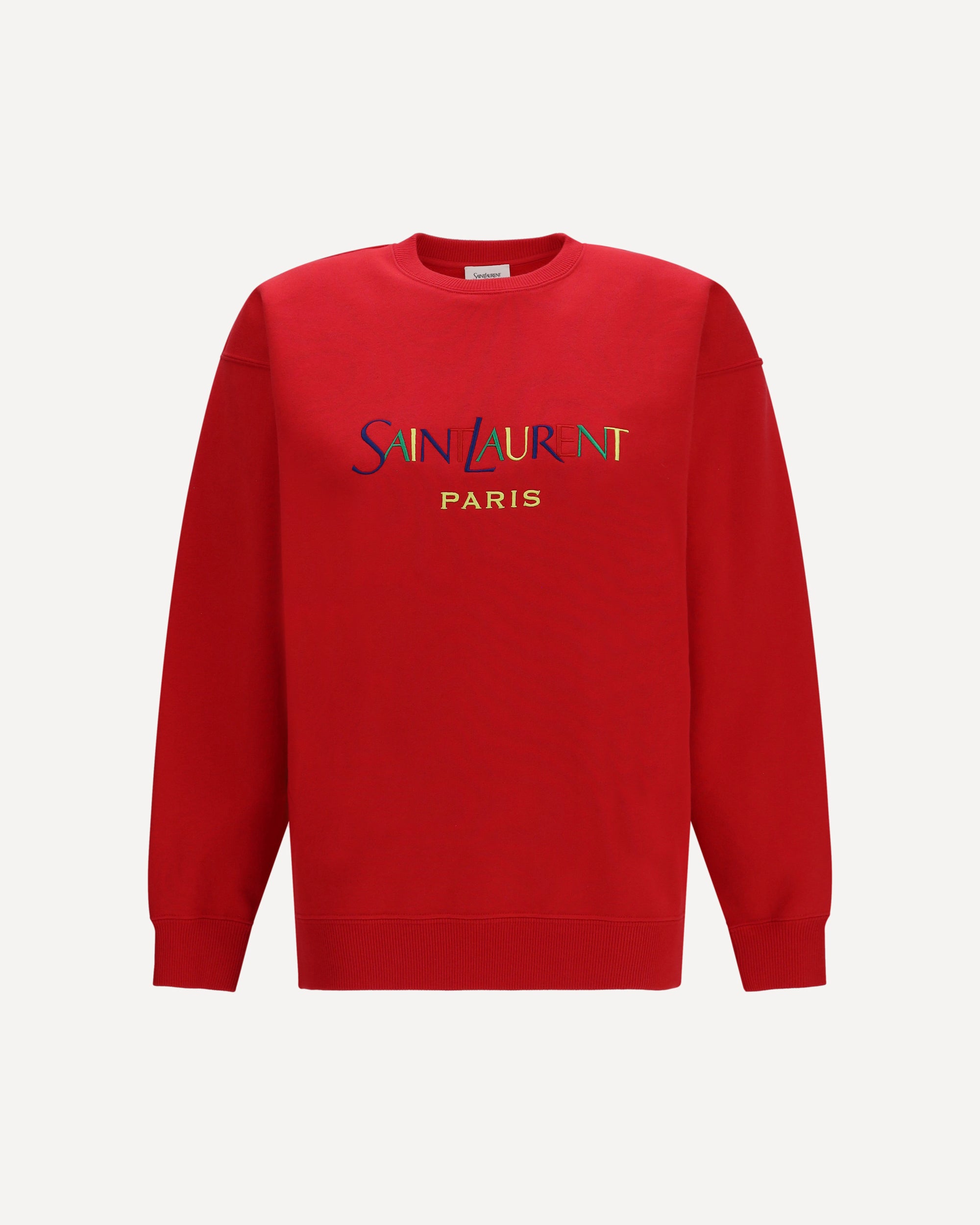 Saint Laurent Cotton crewneck Sweatshirt with Saint Laurent Paris embroidery