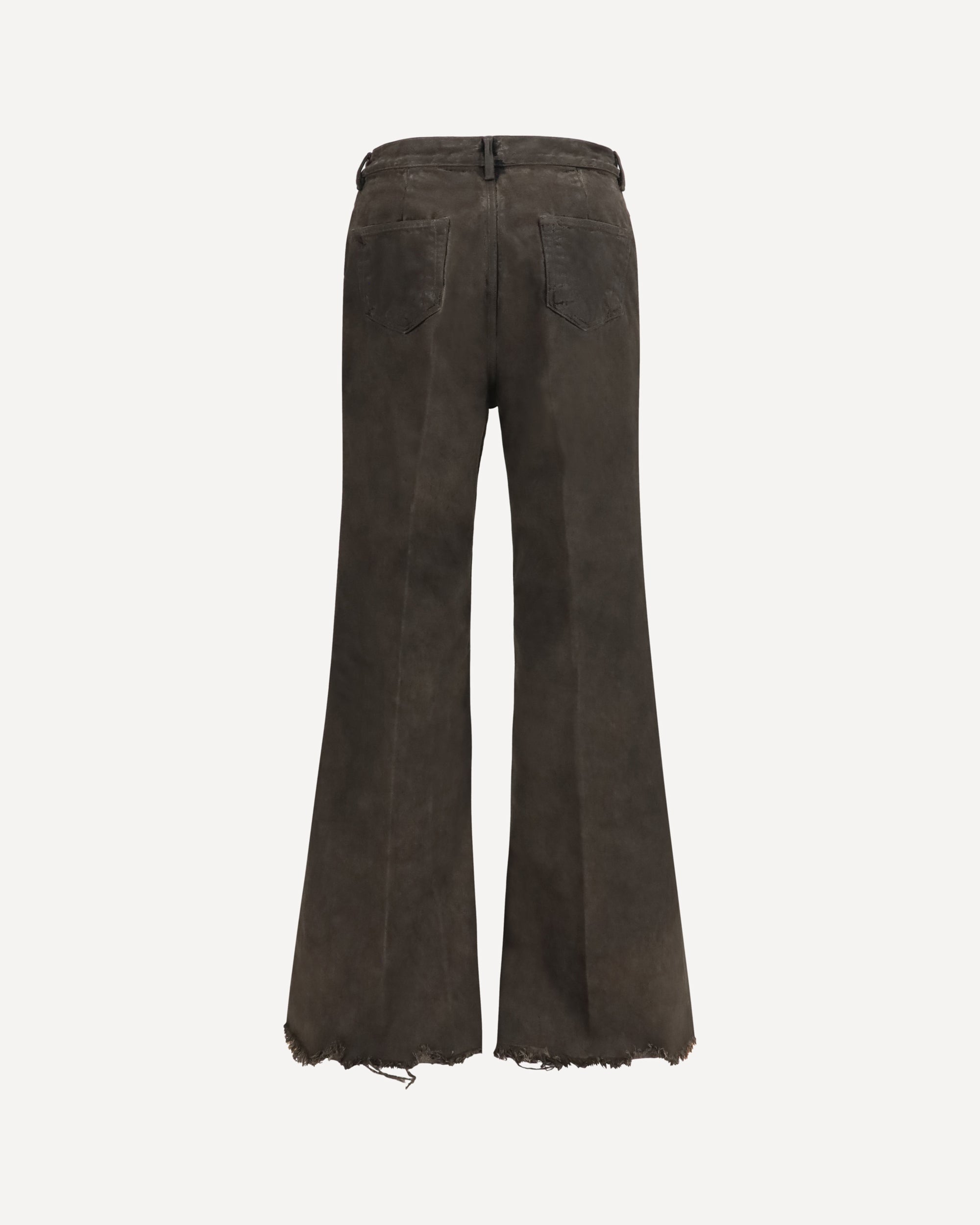 Rick Owens Flared frayed hem cotton Jeans, view 2