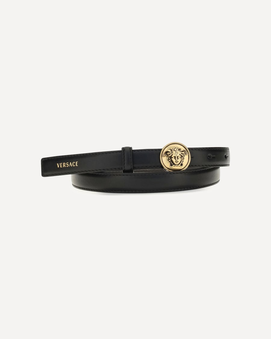 Versace Logo leather Belt, view 3