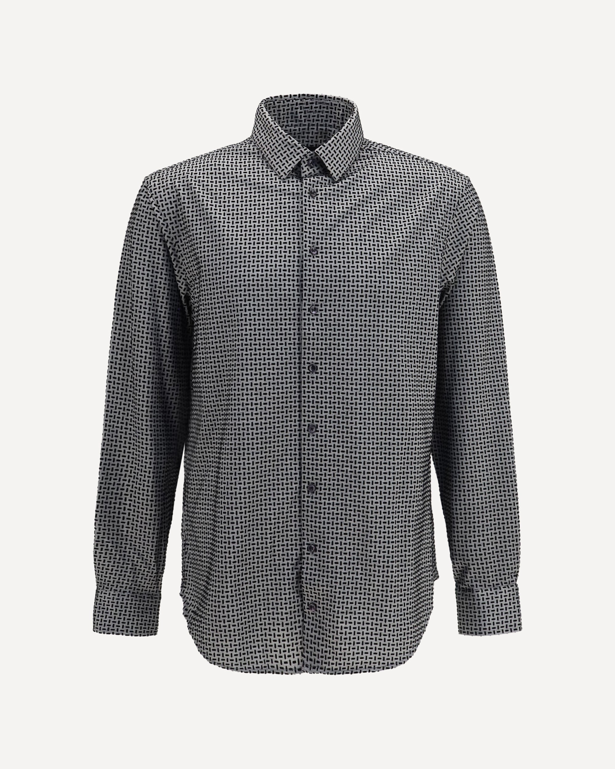 Giorgio Armani Cotton Shirt with geometric flock print
