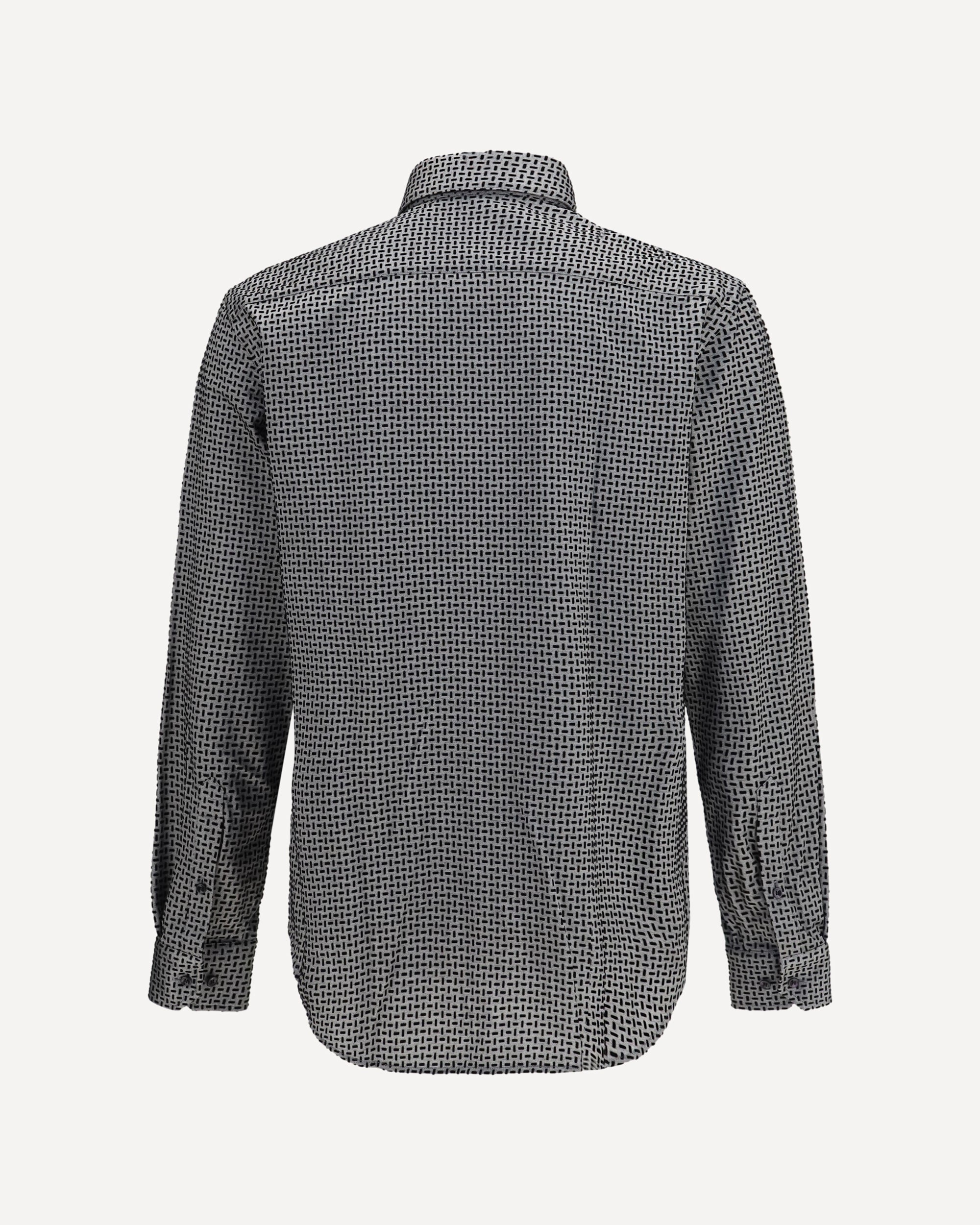 Giorgio Armani Cotton Shirt with geometric flock print, view 2