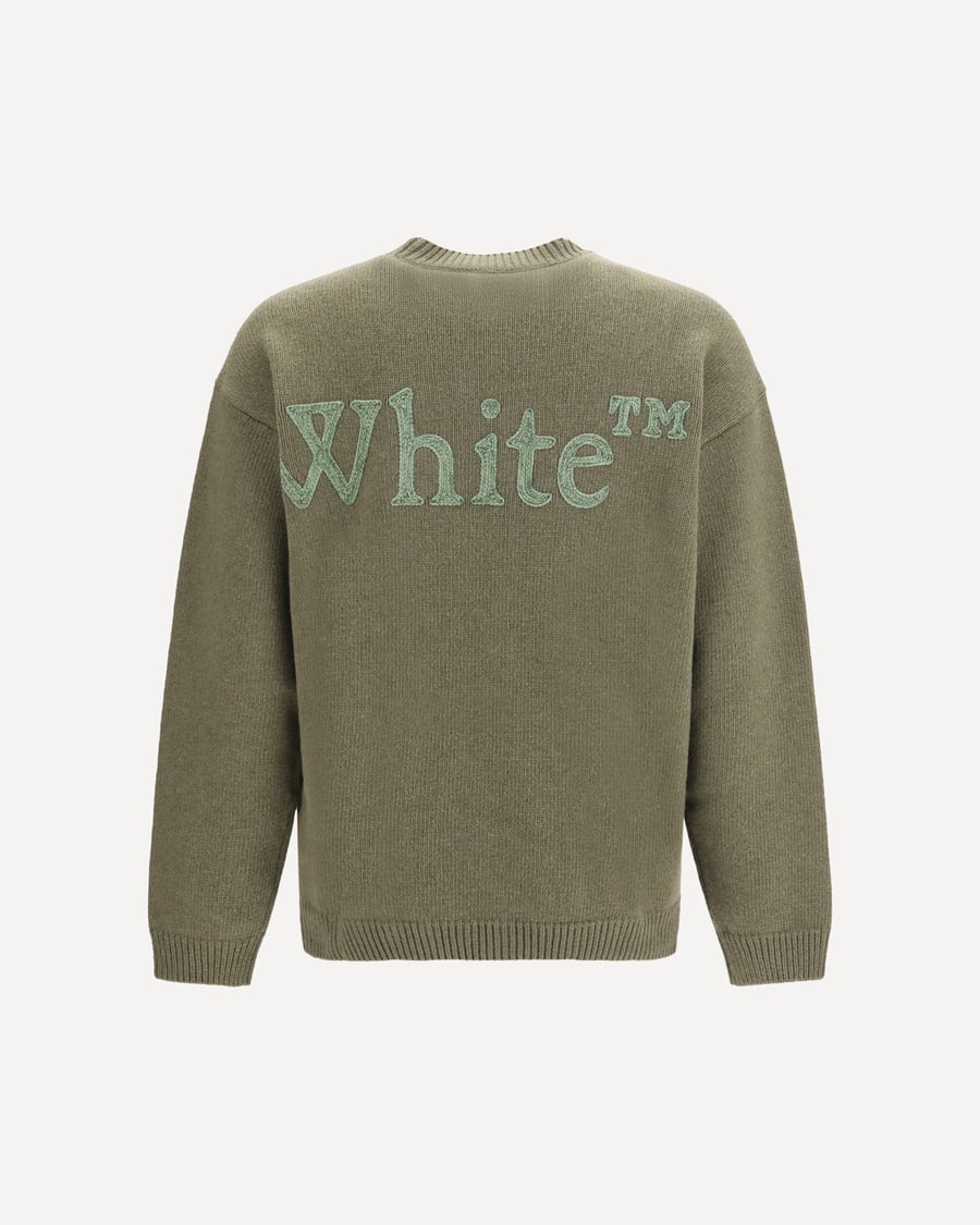 Off-White Bookish shared logo knit Crewneck, view 2