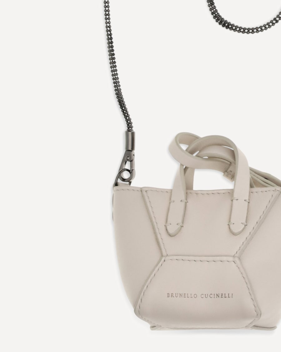 Brunello Cucinelli Mini leather Shoulder Bag, view 5