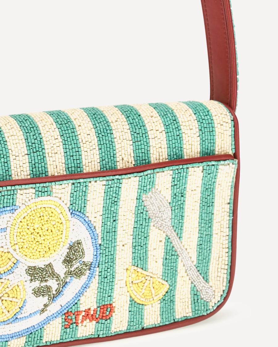 STAUD Tommy Beaded Shoulder Bag, view 6