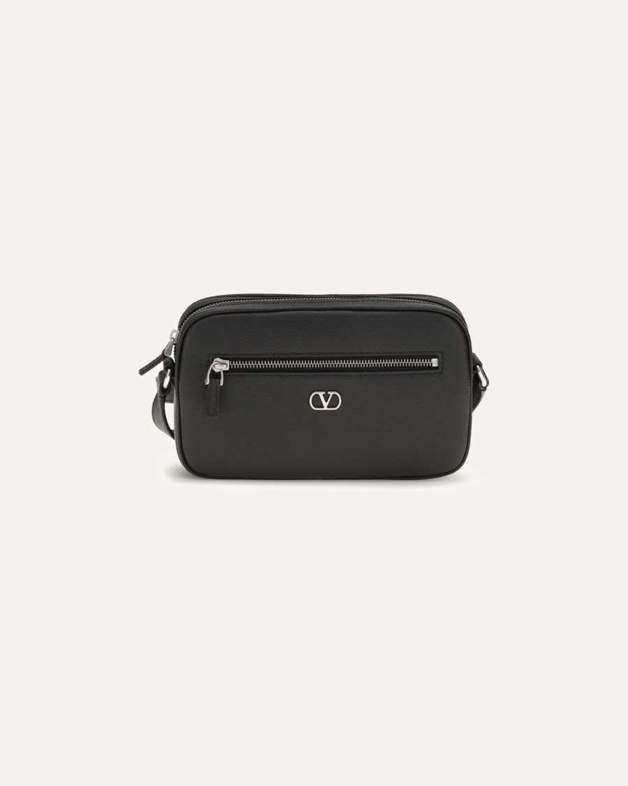 Valentino Garavani Grained leather Crossbody Bag with zip, view 3